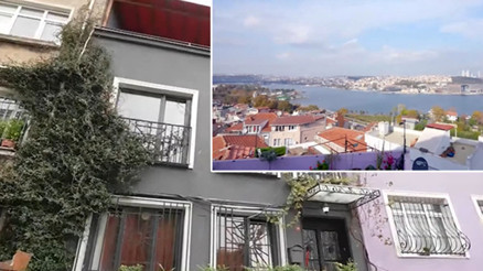 Üç katlı muhteşem evinin kapılarını açtı... 180 derece Haliç