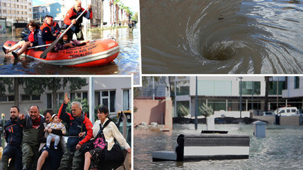 Hatay İskenderunda şiddetli yağış Cadde ve sokaklar su altında kaldı