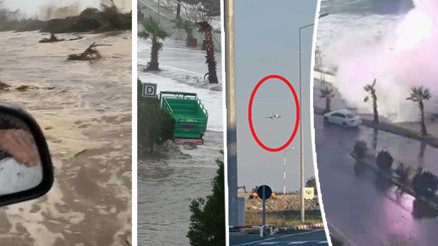 Fırtına ve sağanak hayatı felç etti Karadeniz Sahil Yolu göle döndü... Trabzonda dalgalara kapılan 2 genç kayıp