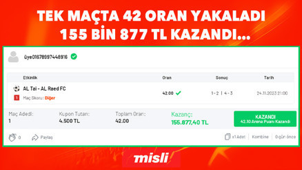 “Yok artık” dedirten iddaa kuponu 90+da atılan 3 golle 155 bin 877 TL kazandı...