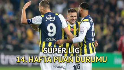 SÜPER LİG PUAN DURUMU TABLOSU ||📝 Süper Lig 14. hafta lider kim Fenerbahçe, Galatasaray, Beşiktaşın puanı kaç