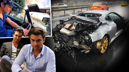 İş adamı Sinan Urfalı kaza yaptı Lüks otomobil kullanılamaz hale geldi