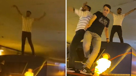 Esenlerde asker uğurlamasında kamyonet üstünde dans ettiler