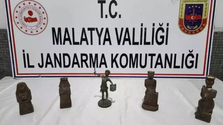 Malatyada tarihi eser operasyonu: Roma dönemine ait 5 heykel ele geçirildi