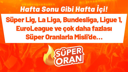 Hafta sonu gibi hafta içi iddaa bülteni Mislide süper oranlı maçlar, yüksek iddaa oranları kaçmaz...