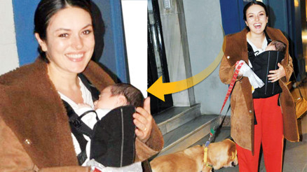 Ezgi Molanın oğlu Can ilk kez görüntülendi