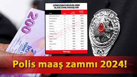 POLİS MAAŞLARI 2024  NE KADAR OLDU, YÜZDE KAÇ ARTTI İşte, görevdeki polis memurlarının alacağı güncel tutarların hesaplaması