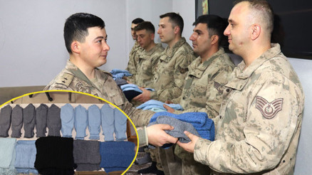 Gurbetçi Meryem Nine’den jandarmaya sıcak hediye