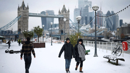 Londra’ya ilk kar düştü Londra’ya ilk kar düştü