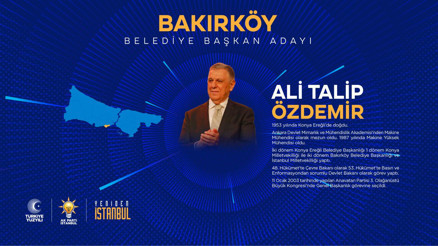 Ali Talip Özdemir kimdir AK Parti Bakırköy Belediye Başkan Adayı Ali Talip Özdemirin siyasi kariyeri ve biyografisi...