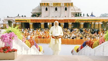 Yıkılan caminin yerine inşa edilmişti: Modi o tapınağı elleriyle açtı