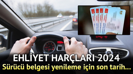 EHLİYET HARÇLARI 2024 (GÜNCEL LİSTE) || Ehliyet ücretleri ne kadar oldu  Ehliyet yenileme son gün ne zaman, cezası kaç TL Son tarihe dikkat