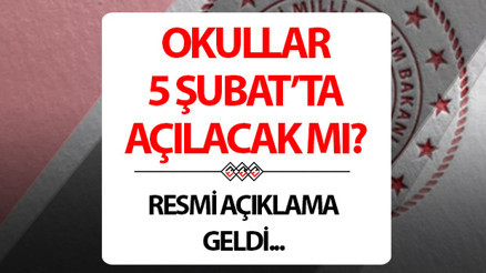 BUGÜN (5 ŞUBAT PAZARTESİ) OKUL VAR MI, TATİL OLDU MU Bugün okullarda ders işlenecek mi, yarım gün mü 15 tatil uzatıldı mı, sömestr ne zaman bitecek Resmi açıklama geldİ BUGÜN (5 ŞUBAT PAZARTESİ) OKUL VAR MI, TATİL OLDU MU Bugün okullarda ders işlenecek mi, yarım gün mü 15 tatil uzatıldı mı, sömestr ne zaman bitecek Resmi açıklama geldİ