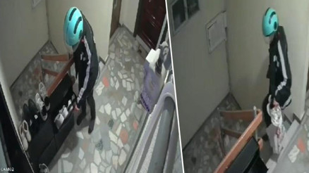 Kadıköy’de bir binada önce keşif yaptı, ardından kaskla gelip ayakkabıları çaldı