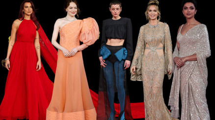 Herkes çeşit çeşit giyindi, aşkın rengi ona düştü... Kırmızı halıda şıklık yarışı