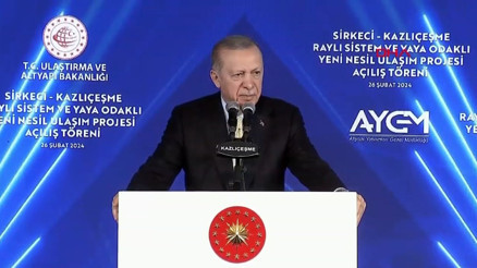 Cumhurbaşkanı Erdoğan, Sirkeci-Kazlıçeşme Raylı Sistem Projesi Açılış Törenine katıldı Cumhurbaşkanı Erdoğan, Sirkeci-Kazlıçeşme Raylı Sistem Projesi Açılış Törenine katıldı
