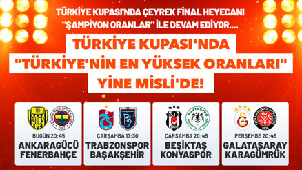 Türkiye Kupasında Türkiyenin en yüksek iddaa oranları Mislide Muhtemel 11ler, çarpıcı istatistikler burada...