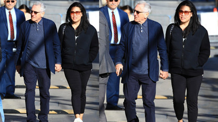 80 yaşındaki efsane aktör yarı yaşındaki sevgilisiyle el ele