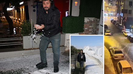 Antalyada dolu yağışı tarım alanlarına zarar verdi