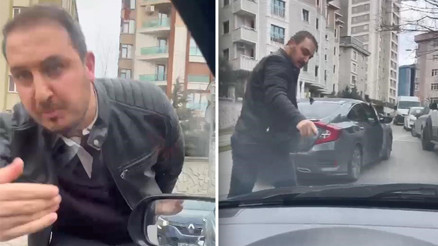 Ataşehirde yol verme tartışması: Sürücüyü tehdit etti