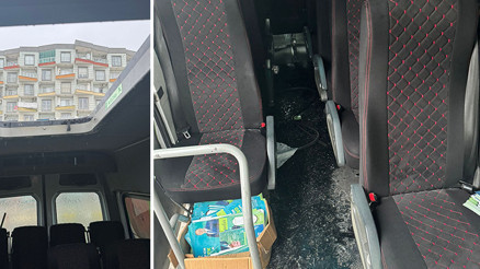 Mardin’de AK Parti Artuklu Belediye Başkan Adayının seçim minibüsüne taşlı saldırı