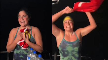 Aysu Türkoğlu, Cook Boğazı’nı 7 saatte geçti