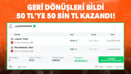 50 TLye 50 bin TL kazandı 2 maçlık iddaa kuponu yaptı, Misli Arenada paylaştı...