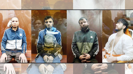 Moskova saldırganları ilk kez mahkemede: Kimi sedyede kimi sargılı