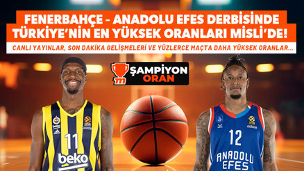 Euroleaguede Türk derbisine en yüksek iddaa oranları Mislide Son dakika gelişmeleri, Şampiyon Oran, canlı yayınlar ve daha fazlası...