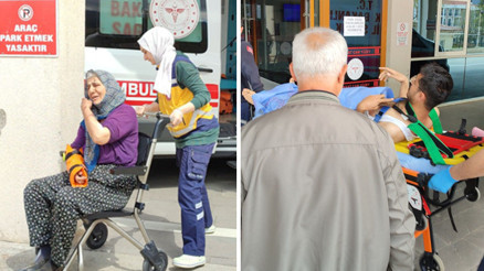 Konyada ayaklarını çapa makinesine kaptırdı Kurtarmak isteyen annesi de kolundan yaralandı