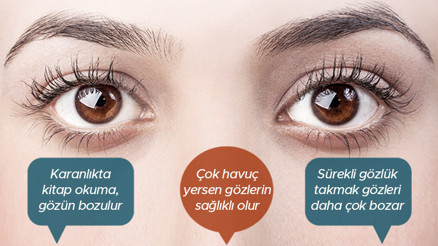 Hangisi şehir efsanesi hangisi bilimsel gerçek Göz sağlığıyla ilgili bildiklerimizin ne kadarı doğru Hangisi şehir efsanesi hangisi bilimsel gerçek Göz sağlığıyla ilgili bildiklerimizin ne kadarı doğru