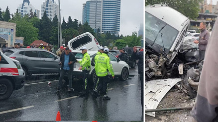 Beşiktaşta Büyükdere Caddesinde zincirleme trafik kazası... Havada gördüm aracı, kasırga birden kopmuş gibiydi