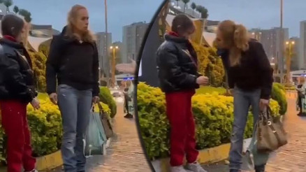 Böyle anne olmaz olsun Yol ortasında şiddet uyguladı, tepki gösterenlere Alın sizin olsun dedi