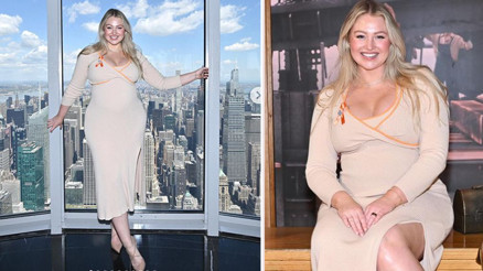 Bu kültürün bir parçası olmam demişti... Kıvrımlı modelin mutluluğu... Karnında bebeğiyle poz verdi