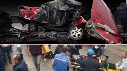 Bursanın Osmangazi ilçesinde karşı şeride geçen otomobil, ciple çarpıştı: 2 ölü 1 yaralı