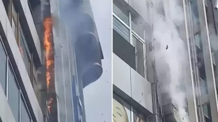 Şişli’de 6 katlı binada korkutan yangın: Lokantanın bacası alev aldı