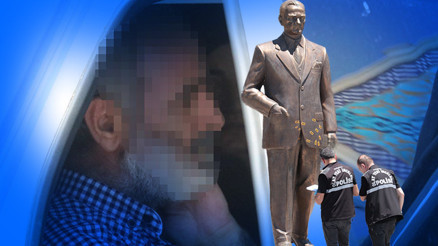 Atatürk Anıtına baltalı saldırıda 2 gözaltı