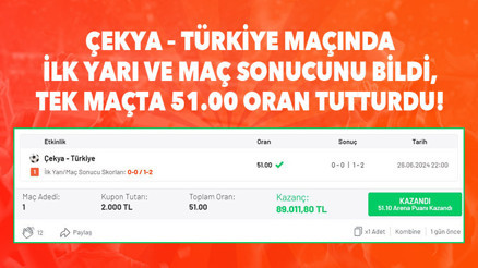 Cenk Tosun 90+4te attı, 51 oran bildi 89 bin TL kazanan iddaa kuponu...