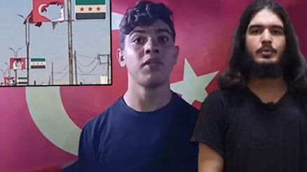 Suriyede Türk bayrağına saldıran provokatör yakalandı Türk bayrağı önünde özür diledi: Çok pişmanım