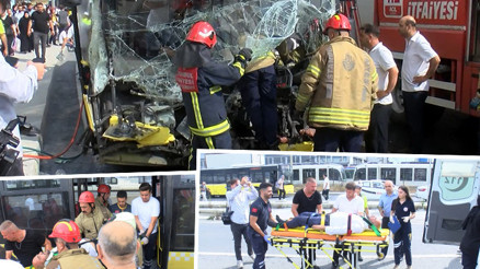 İETT otobüsü TIRa çarptı: Yaralılar var
