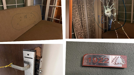 Marmariste darbecilerin saldırdığı otel odasındaki izler ilk günkü gibi duruyor