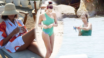 Arzum Onan tatilde... Geleneği bozmadı