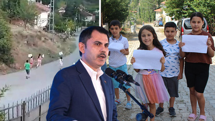 Köyde eylem yapan küçük çocuklara Bakan Kurumdan müjde... Yapımı için ödenek talimatı verildi