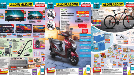 SATIŞTA A101 AKTÜEL 1 AĞUSTOS PERŞEMBE KATALOĞU- İNDİRİMLİ ÜRÜNLER- || A101de bu hafta neler var Perşembe günü A101e neler geliyor  A101 aktüel bu hafta İki Tekerlekli Elektrikli Moped, El Fanı getiriyor...