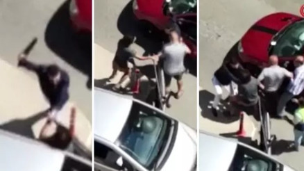 Pendik’te trafik magandasına uçan kafa attı O anlar kamerada