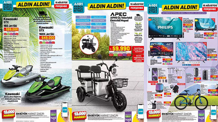 SATIŞTA A101 aktüel 15 Ağustos 2024- İNDİRİMLİ ÜRÜNLER:  A101de bu hafta neler var 15 Ağustos a101 kataloğu 2024 Jet Ski getiriyor...