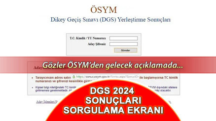 DGS sonuçları açıklandı mı, ne zaman açıklanacak 2024 ÖSYM Dikey Geçiş Sınavı sonuçları nasıl öğrenilir, neden açıklanmadı DGS sonuç sorgulama ekranı: sonuc.osym.gov.tr || 26 Ağustos son durum DGS sonuçları açıklandı mı, ne zaman açıklanacak 2024 ÖSYM Dikey Geçiş Sınavı sonuçları nasıl öğrenilir, neden açıklanmadı DGS sonuç sorgulama ekranı: sonuc.osym.gov.tr || 26 Ağustos son durum
