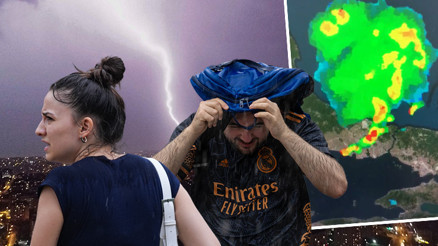 Meteorolojiden İstanbula gök gürültülü sağanak uyarısı Gündüz geceye döndü, araçlar mahsur kaldı, uçaklar inemedi