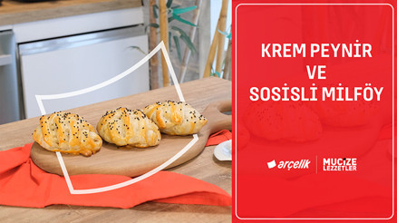 Krem peynir ve sosisli milföy tarifi | Mucize Lezzetler
