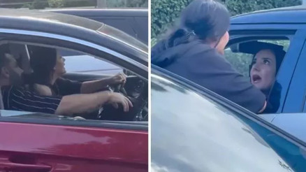 Başakşehir’de sürücülerin ters yön kavgası kamerada